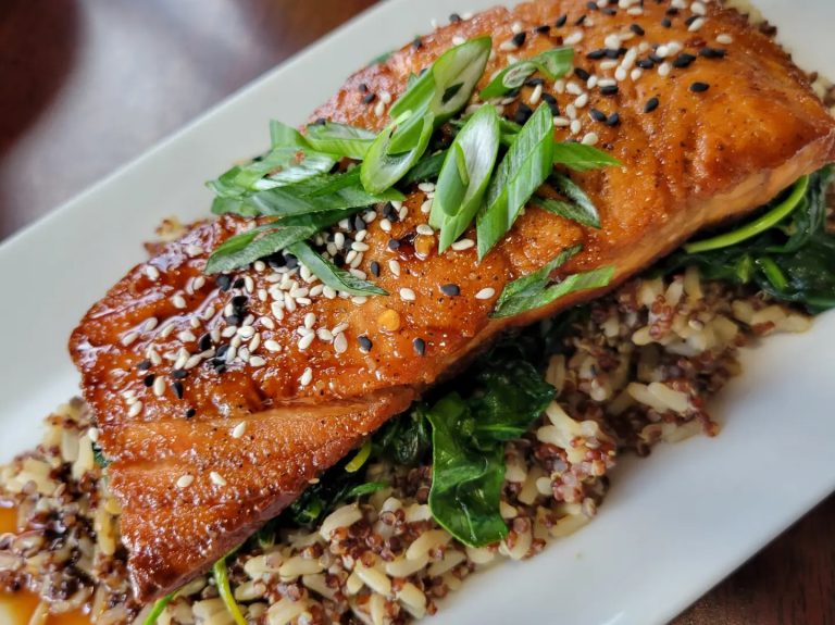 salmon over rice